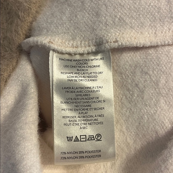 Anthropologie Maeve Cozy Ringer Sweatshirt Sweater cream fuzzy - Picture 9 of 9